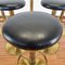 Vintage Gold Metal and Leather Bar Stools, Yugoslavia, 1980s, Set of 6 6