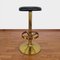 Vintage Gold Metal and Leather Bar Stools, Yugoslavia, 1980s, Set of 6 7