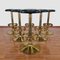 Vintage Gold Metal and Leather Bar Stools, Yugoslavia, 1980s, Set of 6 4