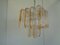 Italian Murano Glass 4-Light Chandelier in Clear Glass with Amber Streaks and Metal Structure 1