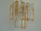 Italian Murano Glass 4-Light Chandelier in Clear Glass with Amber Streaks and Metal Structure 3