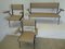 Couch und 2 Sessel Set aus schwarz lackiertem Metall, 1960er, 3er Set 1