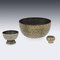 19th Century Thai Solid Silver Gilt & Niello Enamel Betel Bowls, Siam, 1860s, Set of 3 5