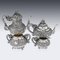 19th Century Chinese Export Solid Silver Tea Set, Woshing, Shanghai, 1890s, Set of 4 2