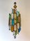 Italienische Wandlampen aus gehämmertem Glas & vergoldetem Eisen von Longobard, 1970er, 2er Set 6