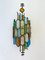 Italienische Wandlampen aus gehämmertem Glas & vergoldetem Eisen von Longobard, 1970er, 2er Set 10