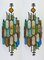 Italian Hammered Glass and Gilt Iron Sconces from Longobard, 1970s, Set of 2 1