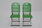 Green Garden or Patio Folding Chairs, 1980s, Set of 10 1