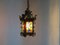 Art Nouveau Arts & Crafts Wrought Iron & Colored Lead Glazing Ceiling Light, Image 16