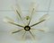 Large Mid-Century Acrylic & Brass Ceiling Lamp with 8 Arms, 1950s, Image 6