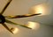 Large Mid-Century Acrylic & Brass Ceiling Lamp with 8 Arms, 1950s, Image 7