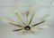 Large Mid-Century Acrylic & Brass Ceiling Lamp with 8 Arms, 1950s 1