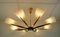 Large Mid-Century Acrylic & Brass Ceiling Lamp with 8 Arms, 1950s, Image 10