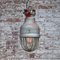 Lámpara colgante industrial vintage de metal gris y vidrio claro de Crouse Hinds, Imagen 5
