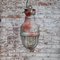 Lámpara colgante industrial vintage de metal gris y vidrio claro de Crouse Hinds, Imagen 4