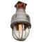 Lampe à Suspension Industrielle Vintage en Métal Gris et en Verre Transparent par Crouse Hinds 2