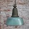 Lampe à Suspension Industrielle Vintage en Fonte et Émail Coloré Pétrole 4