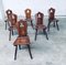Brutalist Dining Chair Set from Lux-Wood, Belgium, 1960s, Set of 6 19