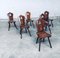 Brutalist Dining Chair Set from Lux-Wood, Belgium, 1960s, Set of 6 18