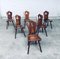 Brutalist Dining Chair Set from Lux-Wood, Belgium, 1960s, Set of 6 23