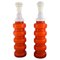 Orangefarbene Tischlampen aus mundgeblasenem Glas von Po Ström für Alsterfors, 2er Set 1
