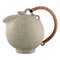 Jug in Glazed Ceramics with Handle in Wicker by Arne Bang 1