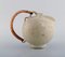 Jug in Glazed Ceramics with Handle in Wicker by Arne Bang 5