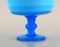 Swedish Compote in Turquoise Mouth-Blown Art Glass, 1970s 5