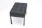 Black Leather Stool with Metal Legs, 1970s 5