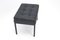 Black Leather Stool with Metal Legs, 1970s, Image 5