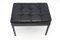 Black Leather Stool with Metal Legs, 1970s, Image 3