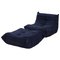 Togo Dark Blue Armchair and Footstool by Michel Ducaroy for Ligne Roset, Set of 2 1