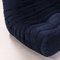 Togo Dark Blue Armchair and Footstool by Michel Ducaroy for Ligne Roset, Set of 2 8