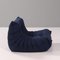 Butaca Togo en azul oscuro y reposapiés de Michel Ducaroy para Ligne Roset. Juego de 2, Imagen 5