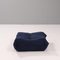 Togo Dark Blue Armchair and Footstool by Michel Ducaroy for Ligne Roset, Set of 2 7