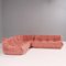 Togo Pink Modular Sofa and Footstool by Michel Ducaroy for Ligne Roset, Set of 3 2