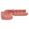 Togo Pink Modular Sofa and Footstool by Michel Ducaroy for Ligne Roset, Set of 3 1