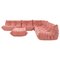 Togo Pink Modular Sofa and Footstool by Michel Ducaroy for Ligne Roset, Set of 5 1