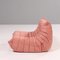 Togo Pink Armchair and Footstool by Michel Ducaroy for Ligne Roset, Set of Two 3