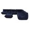 Togo Dark Blue Sofa and Footstool by Michel Ducaroy for Ligne Roset, Set of 5, Image 1