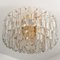 Large Palazzo Light Fixture in Gilt Brass and Glass by J. T. Kalmar for Isa 14