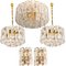 Large Palazzo Light Fixture in Gilt Brass and Glass by J. T. Kalmar for Isa 15