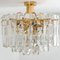 Large Palazzo Light Fixture in Gilt Brass and Glass by J. T. Kalmar for Isa 17