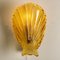 Murano Hand Blown Amber/Ocher Glass Seashell Sconces, Italy, 1960s, Set of 2 4