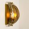 Brass and Brown Glass Hand Blown Murano Glass Wall Lights by J. Kalmar From Isa, Set of 2 6