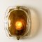 Brass and Brown Glass Hand Blown Murano Glass Wall Lights by J. Kalmar From Isa, Set of 2 8