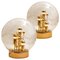 Large Hand Blown Bubble Glass Table Lamps, 1970s, Set of 2, Image 1