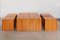 Tabourets et Table Basse en Pin Massif, 1970s, Set de 4 2