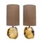 Amber Murano Diamond Cut Faceted Glass Table Lamps, Set of 2 1