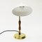 Oak and White Metal Table Lamp, Sweden, 1950s 3